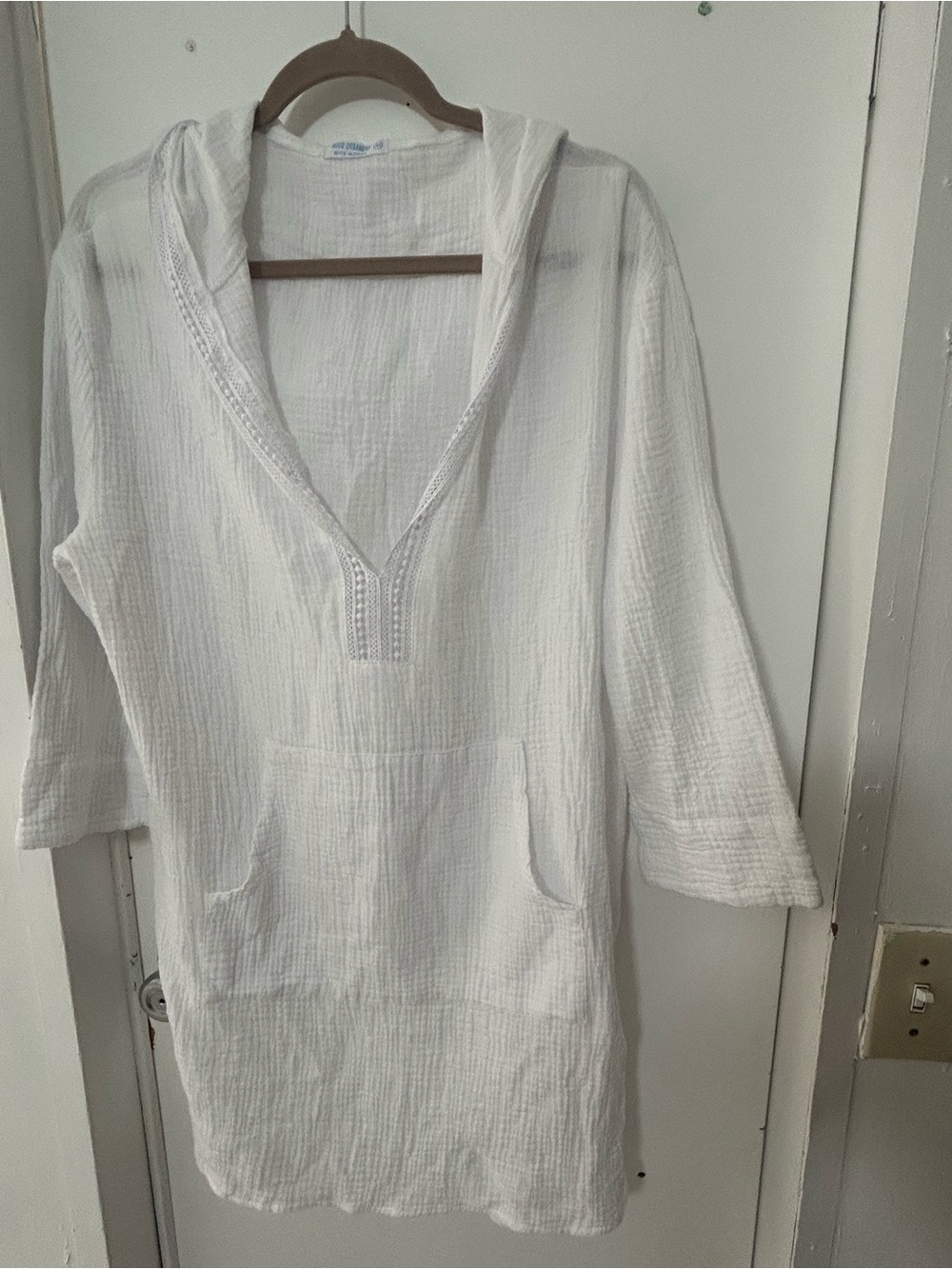 Dreamers White Gauze Hooded Tunic Top